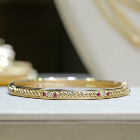 Diamond & Ruby Bangle