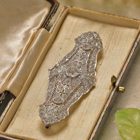 European Cut Diamond Brooch