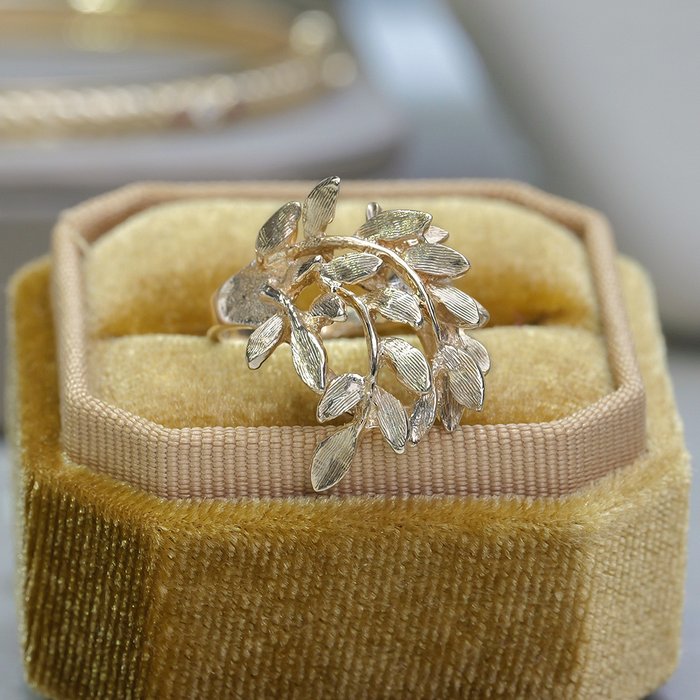Brushed Leaf Ring
