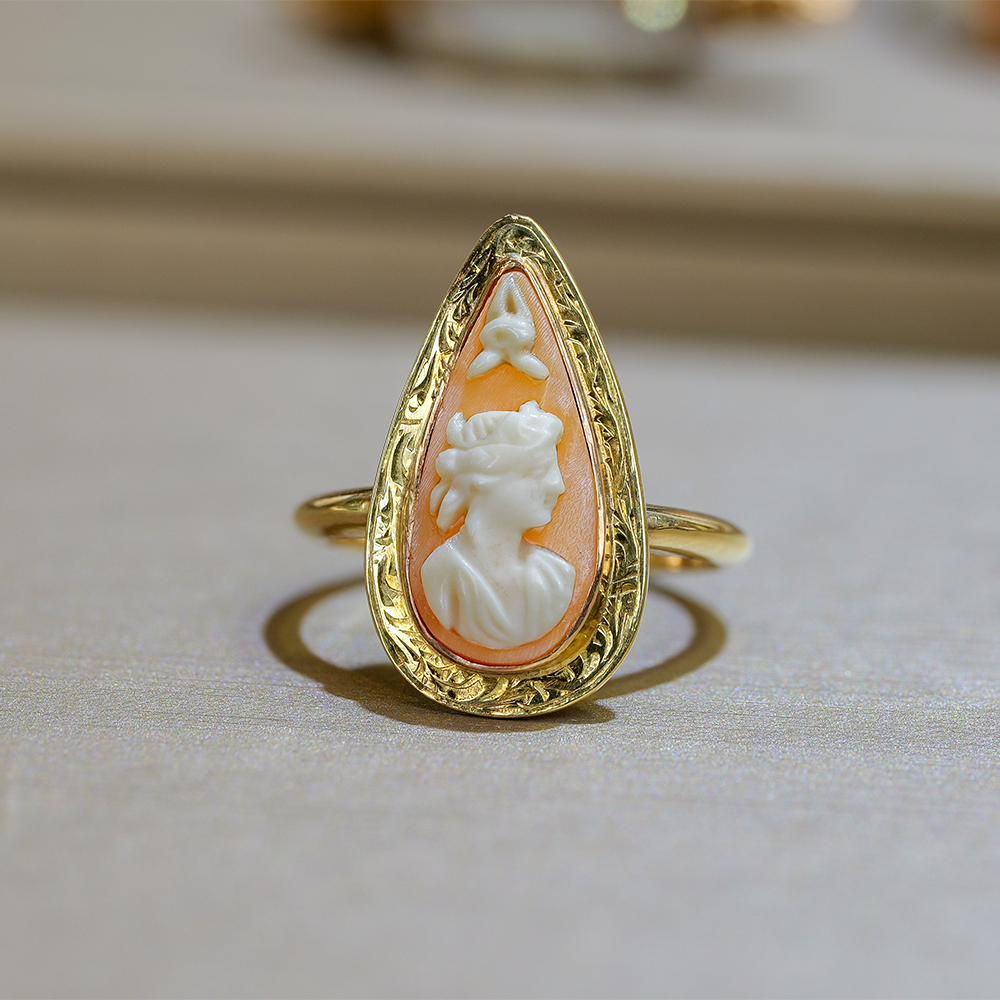 Pear Shaped Cameo Ring