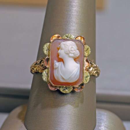 Cameo Ring with Floral Accents