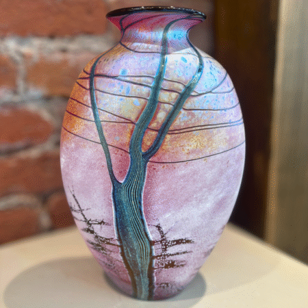 Mt Shasta Glass Flask Vase