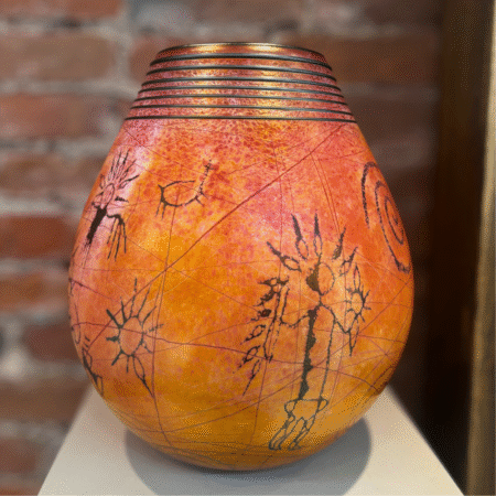 Petroglyph Gold Glass Basket
