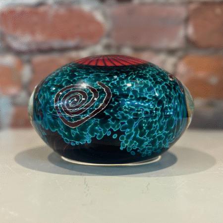 Red Nautilus on Green Paperweight