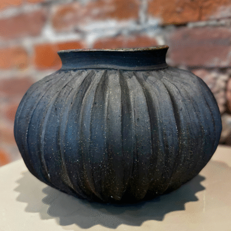 Antique Ceramic Ribbed Pot