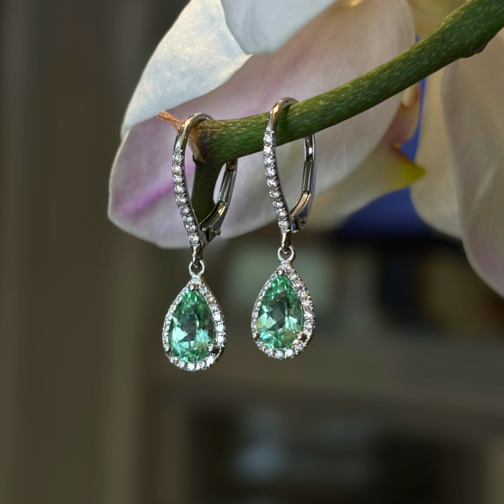Tourmaline Lever Back Earrings