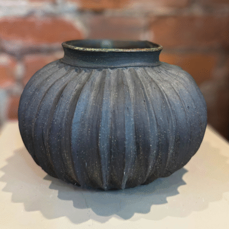 Antique Ceramic Ribbed Pot