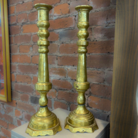 Set of Antique Brass Candlesticks