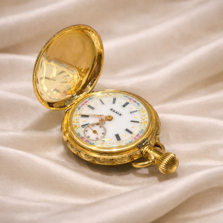 Ladies Elgin Floral Pocket Watch