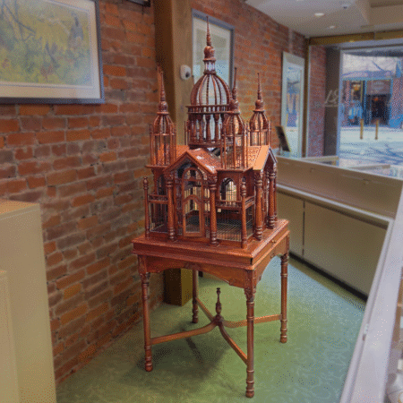 Antique Mahogany Cathedral Birdcage