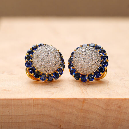 Pave Diamond & Sapphire Studs