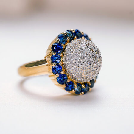Pave Diamond & Sapphire Ring