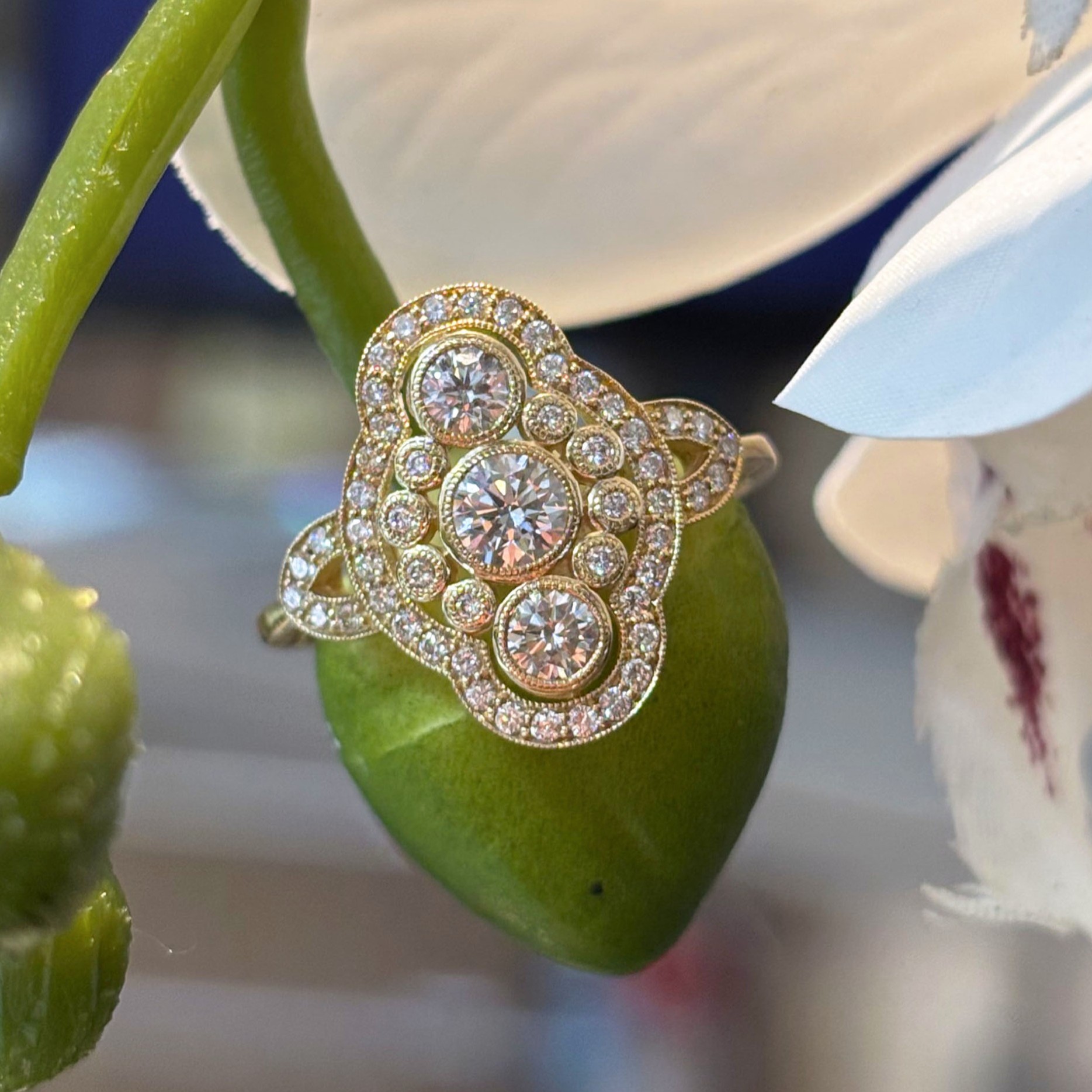 Art Deco Inspired Shield Ring