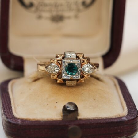 Two-Tone Green Stone Ring