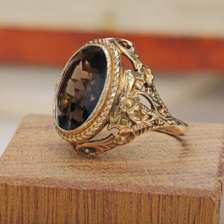 Smoky Quartz Filigree Ring