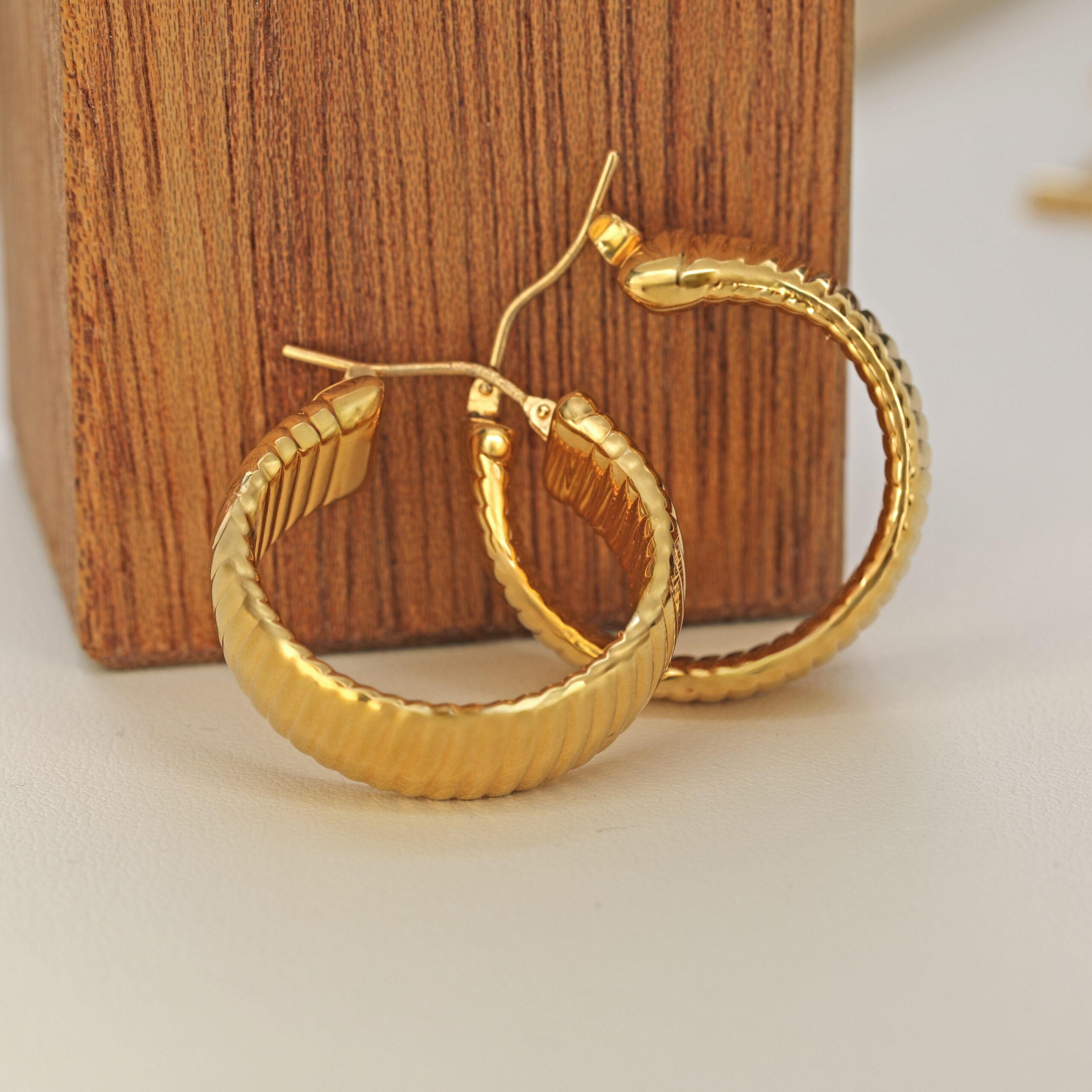 Textured Gold Hoops