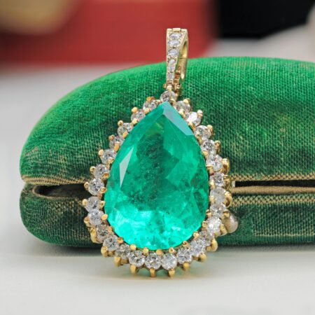 Emerald and Diamond Enhancer Pendant