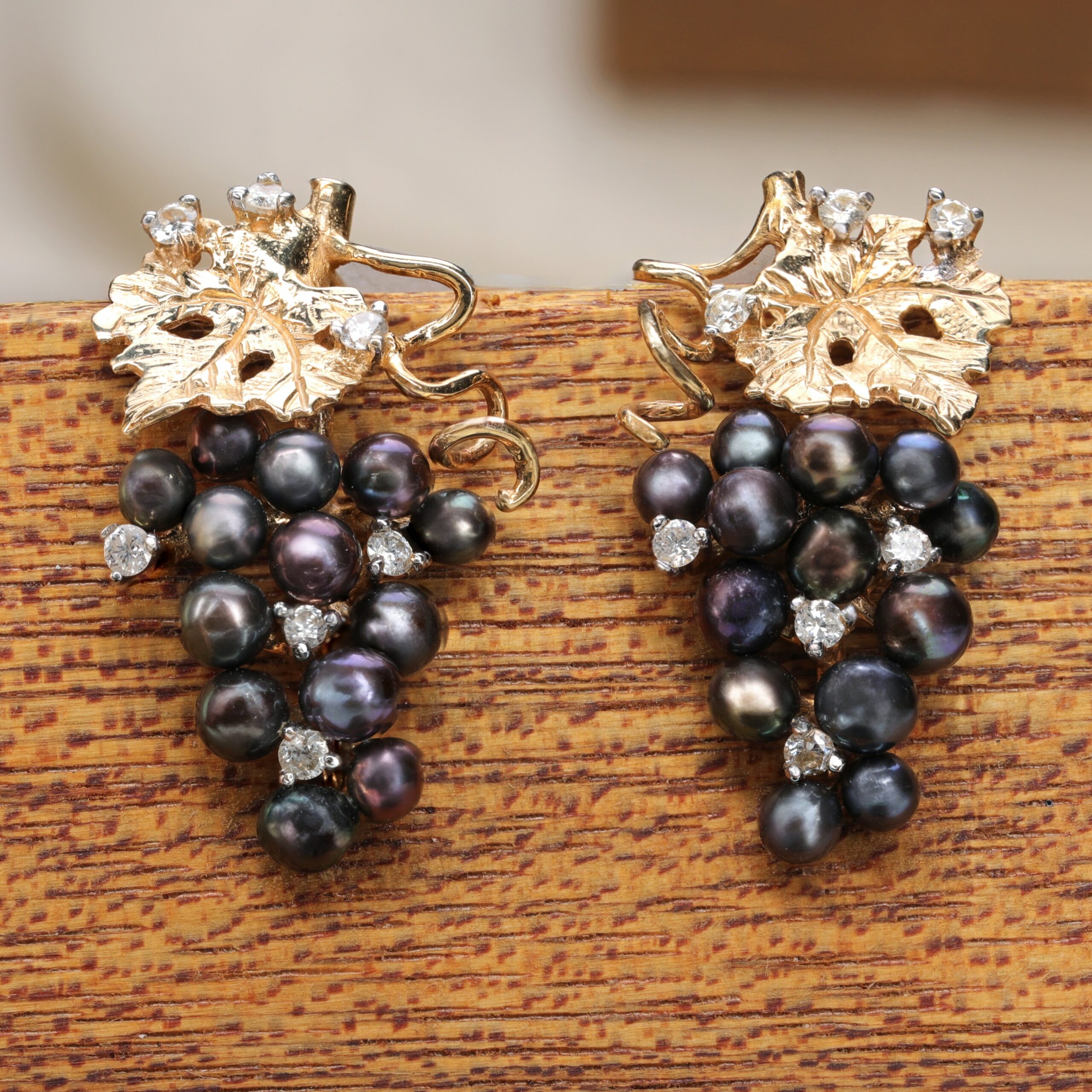 Pearl Grape Cluster Earrings