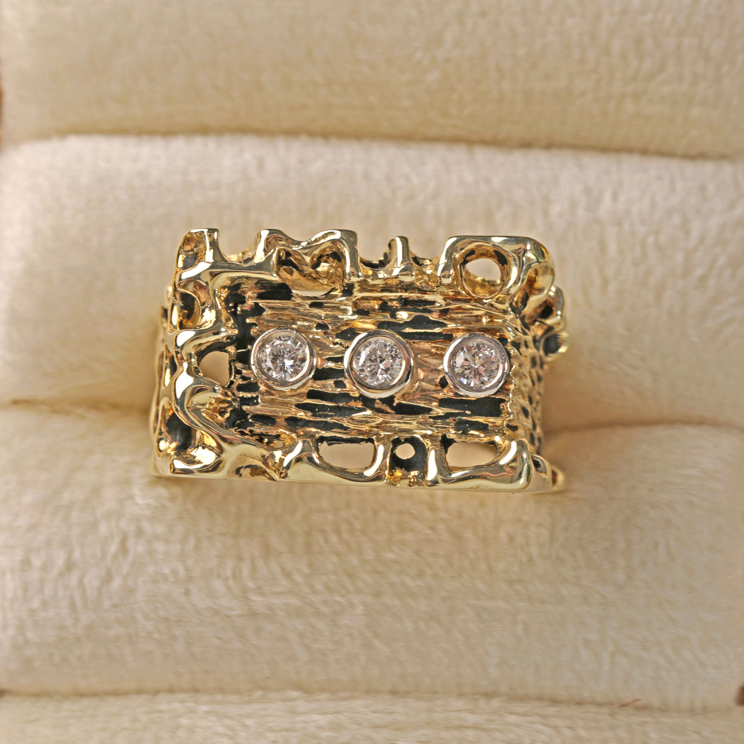 Antiqued Diamond Ring