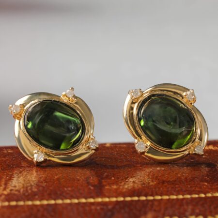 Cabochon Tourmaline Earrings