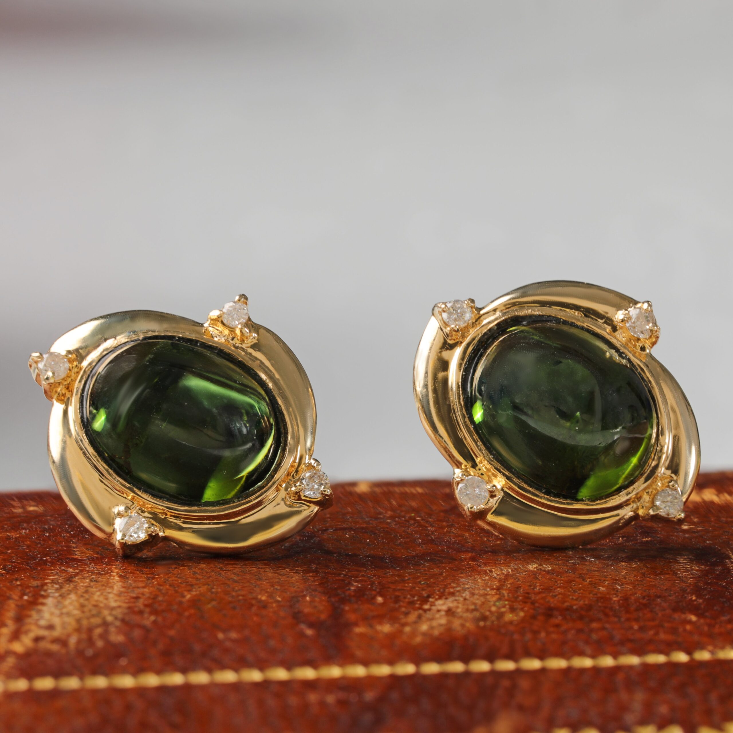 Cabochon Tourmaline Earrings