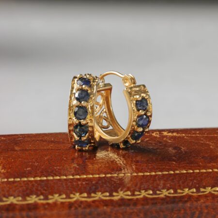 Sapphire Huggie Hoops