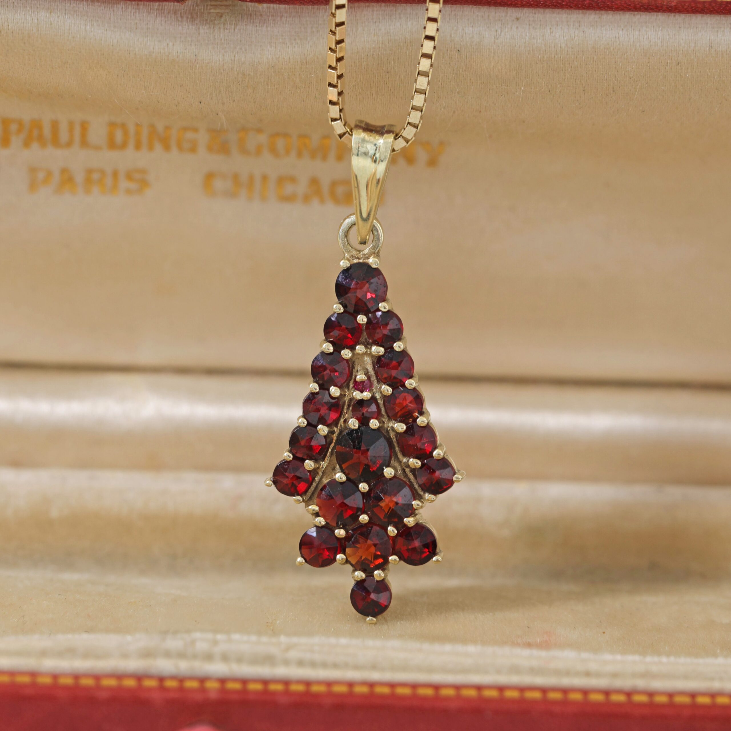 Bohemian Pyrope Garnet Cluster Pendant