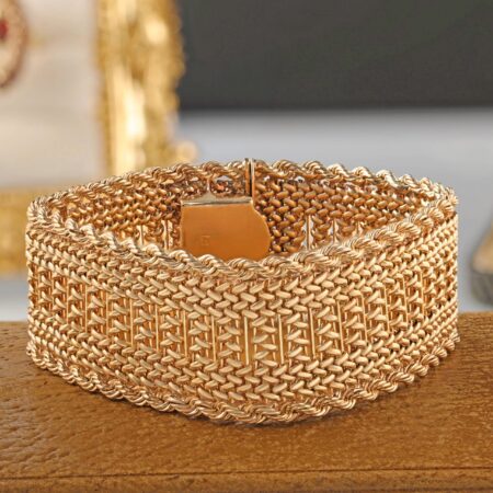 Mesh Bracelet with Rope Border