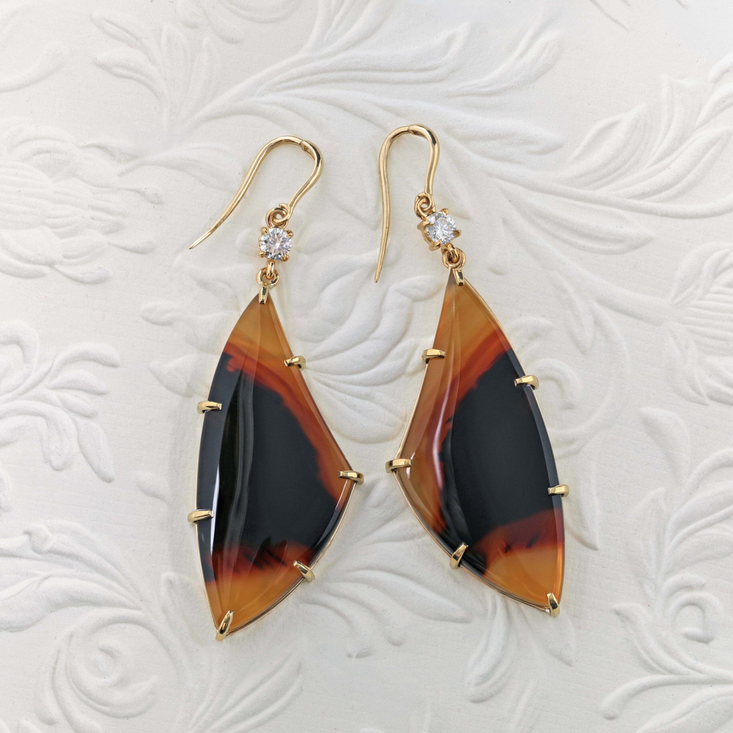 Montana Agate Sculptural Drop Earrings